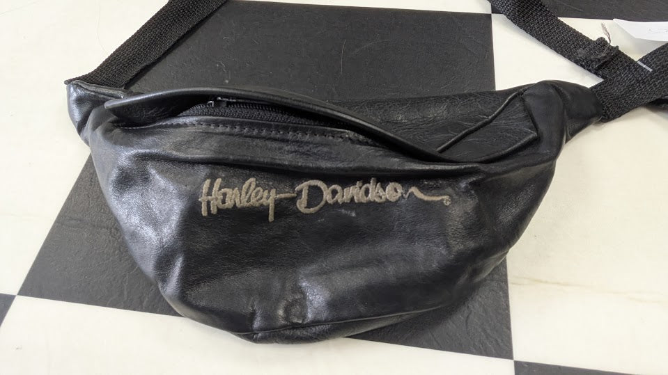Harley-Davidson Black Faux Leather Waist Bag / Fanny Pack
