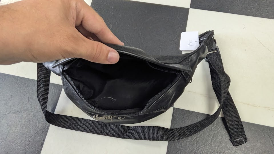 Harley-Davidson Black Faux Leather Waist Bag / Fanny Pack