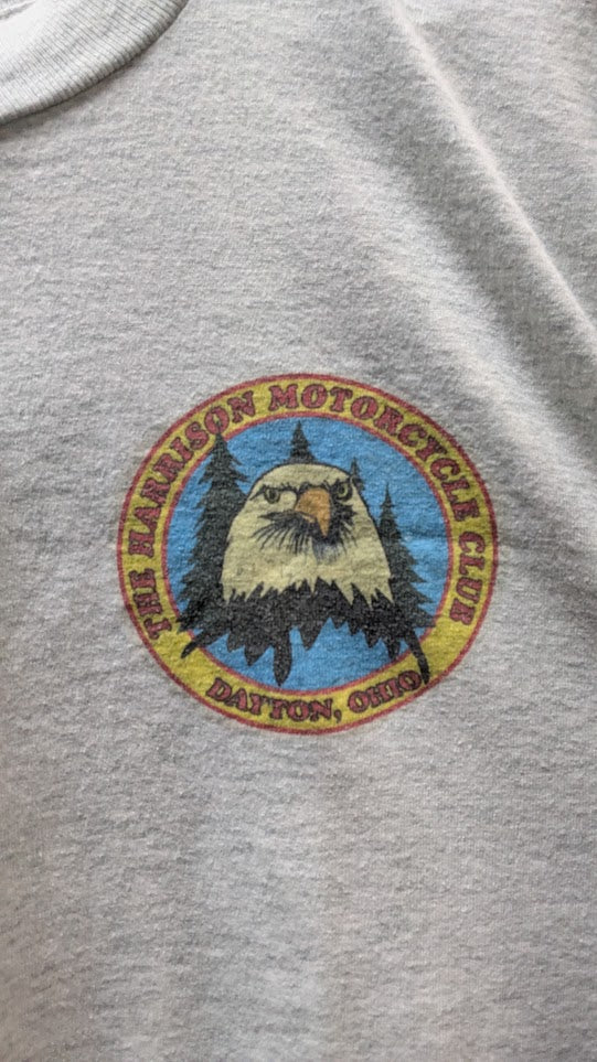Vintage Harrison Motorcycle Club Dayton Ohio Eagle T-Shirt XL