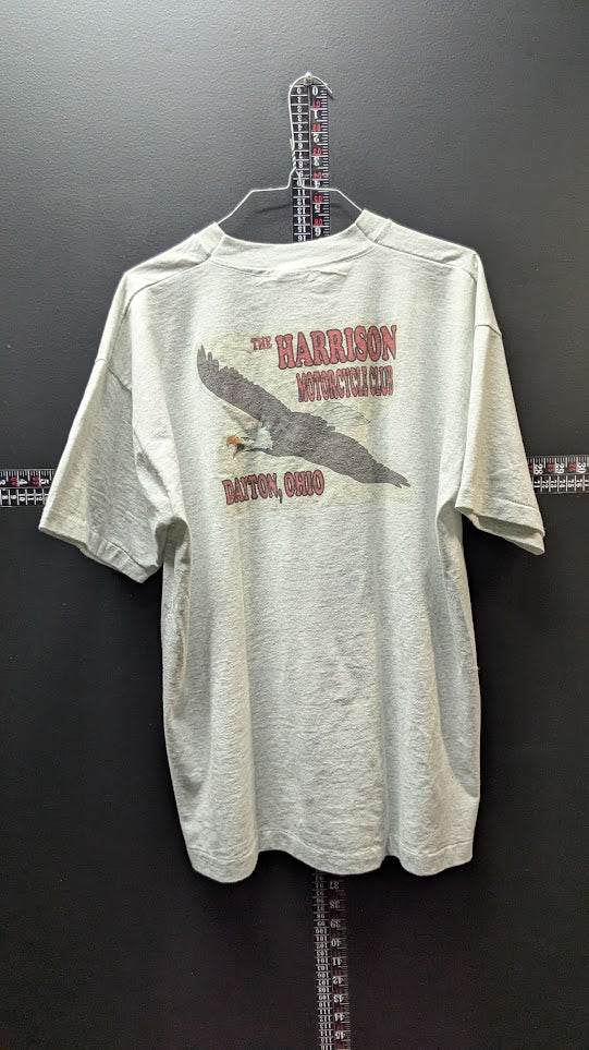 Vintage Harrison Motorcycle Club Dayton Ohio Eagle T-Shirt XL