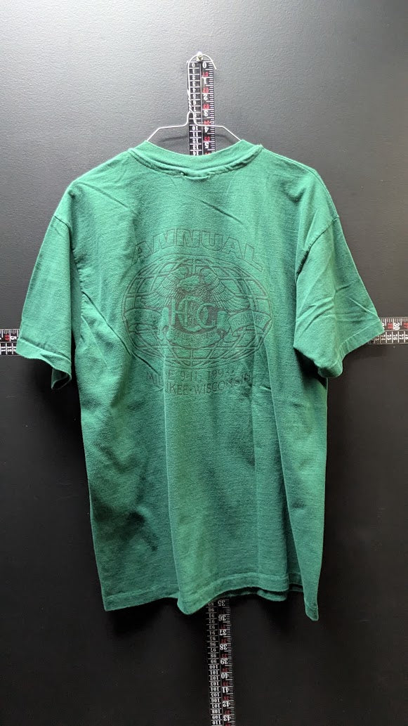 Vintage 1993 Harley-Davidson H.O.G. 10th Anniversary T-Shirt Men’s Large Green Double Sided