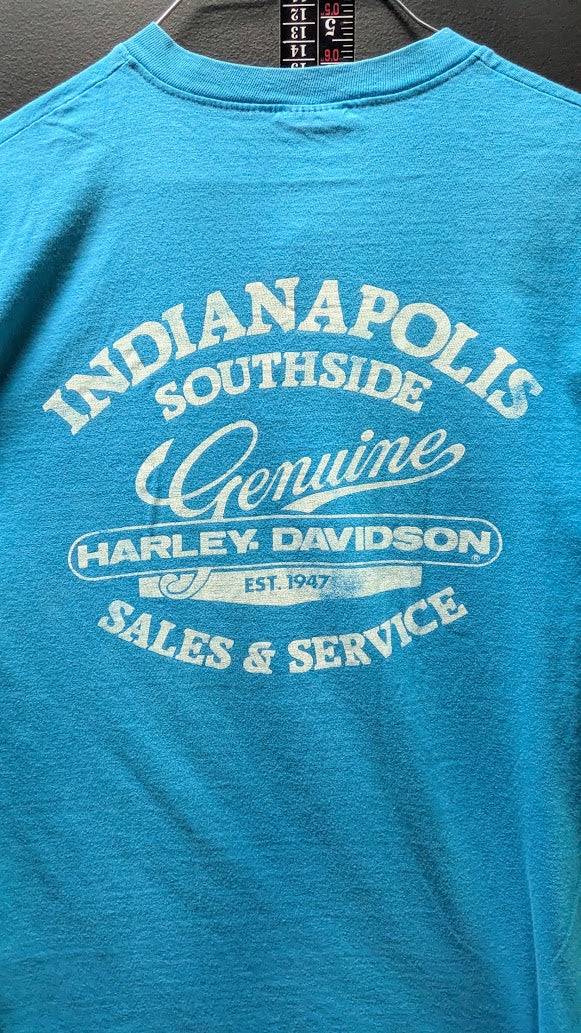 Vintage 1988 Harley-Davidson 3D Emblem America’s Pride Henley T-Shirt Large USA