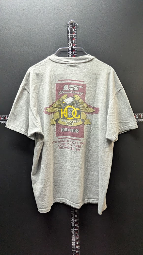 Vintage 1998 Harley-Davidson H.O.G. 15th Anniversary Rally T-Shirt Men’s XL USA