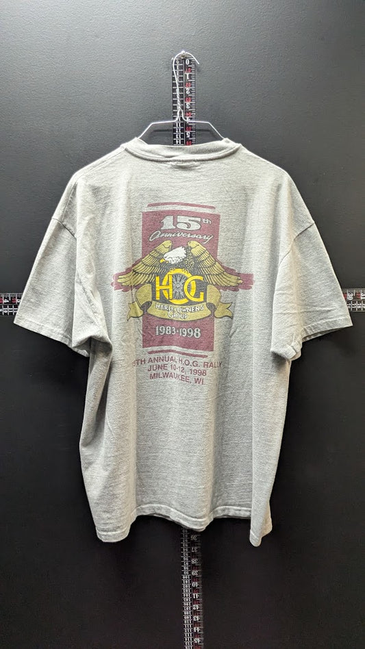Vintage 1998 Harley-Davidson H.O.G. 15th Anniversary Rally T-Shirt Men’s XL USA