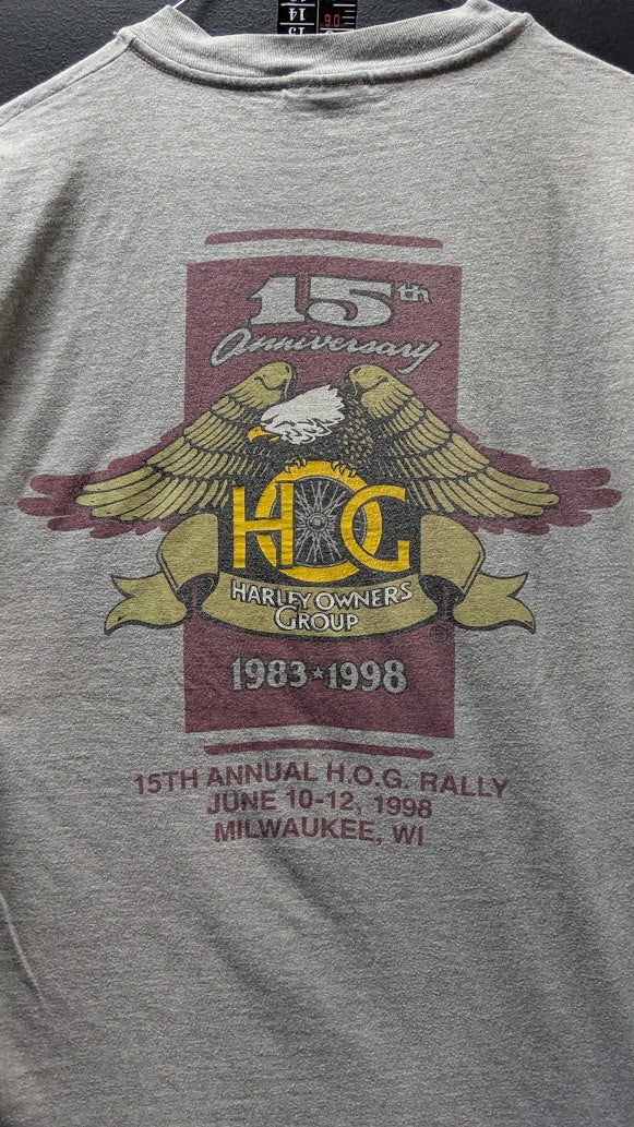 Vintage 1998 Harley-Davidson H.O.G. 15th Anniversary Rally T-Shirt Men’s XL USA