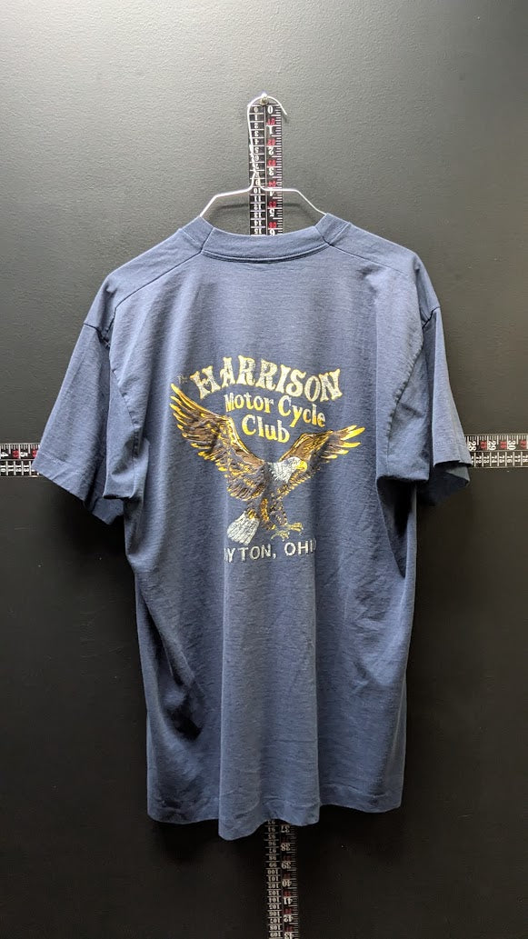 Vintage 1980s Harrison Motor Cycle Club T-Shirt Men’s XL Dayton Ohio Eagle USA