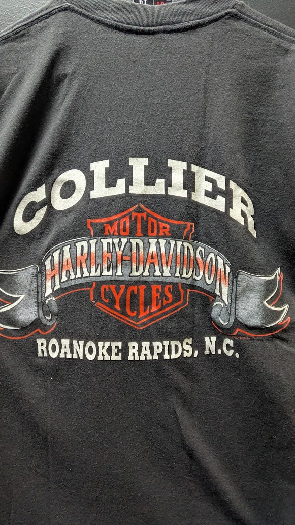 Vintage 1990 Harley-Davidson T-Shirt Men’s Medium Cutoff R.K. Stratman Collier NC