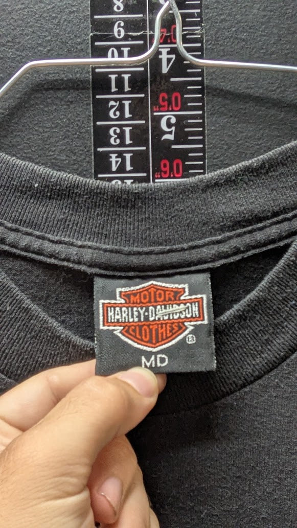 Vintage 1990 Harley-Davidson T-Shirt Men’s Medium Cutoff R.K. Stratman Collier NC