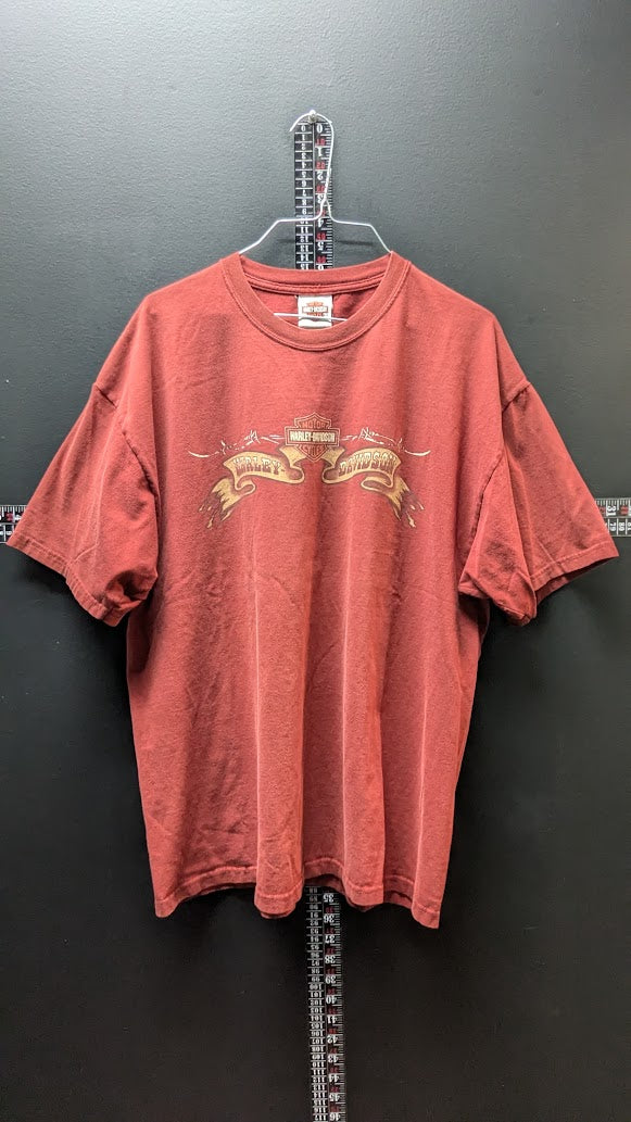2008 Harley-Davidson T-Shirt Men’s XL Springfield Ohio Motorcycle Red Double Sided