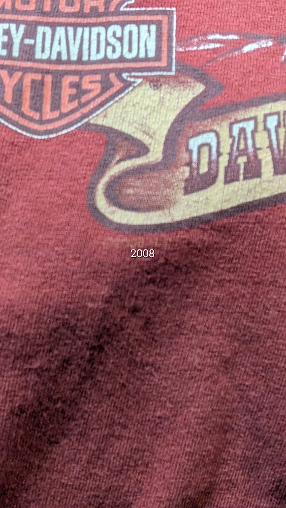 2008 Harley-Davidson T-Shirt Men’s XL Springfield Ohio Motorcycle Red Double Sided