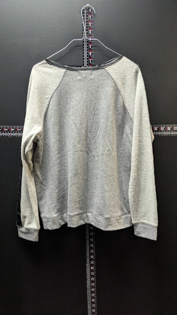Rock & Republic Women’s XL Gray & Black Zip-Detail Pullover