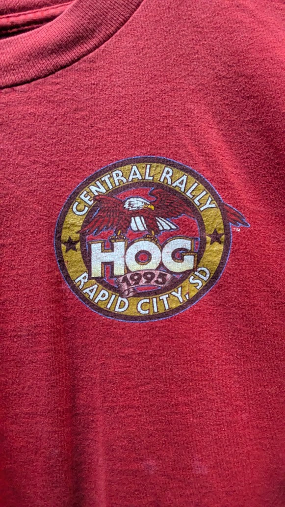 1995 Harley-Davidson HOG Central Rally Rapid City SD Long Sleeve Shirt XL USA