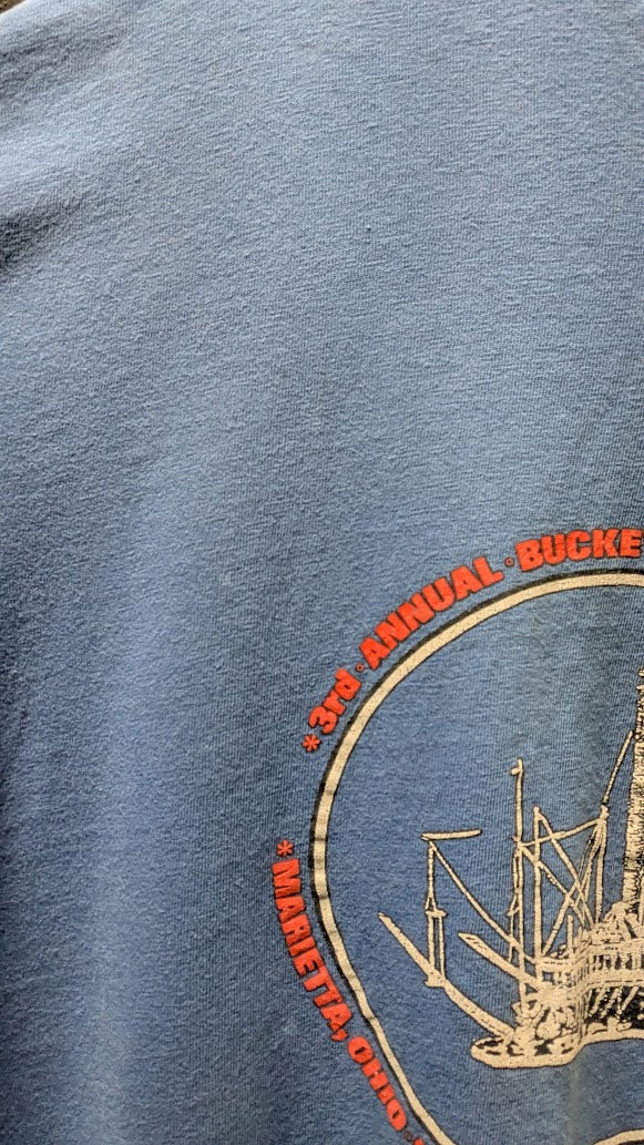 Vintage 1992 Harley-Davidson Buckeye Rally T-Shirt XXL – Marietta, Ohio Riverboat Town