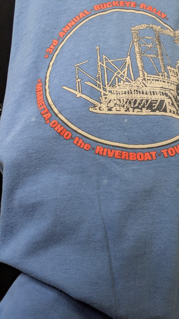 Vintage 1992 Harley-Davidson Buckeye Rally T-Shirt XXL – Marietta, Ohio Riverboat Town