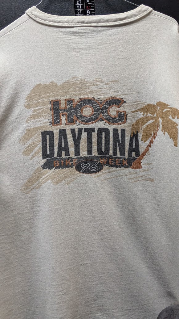 Vintage Harley-Davidson HOG Daytona Bike Week Henley Shirt Men’s XL USA Long Sleeve
