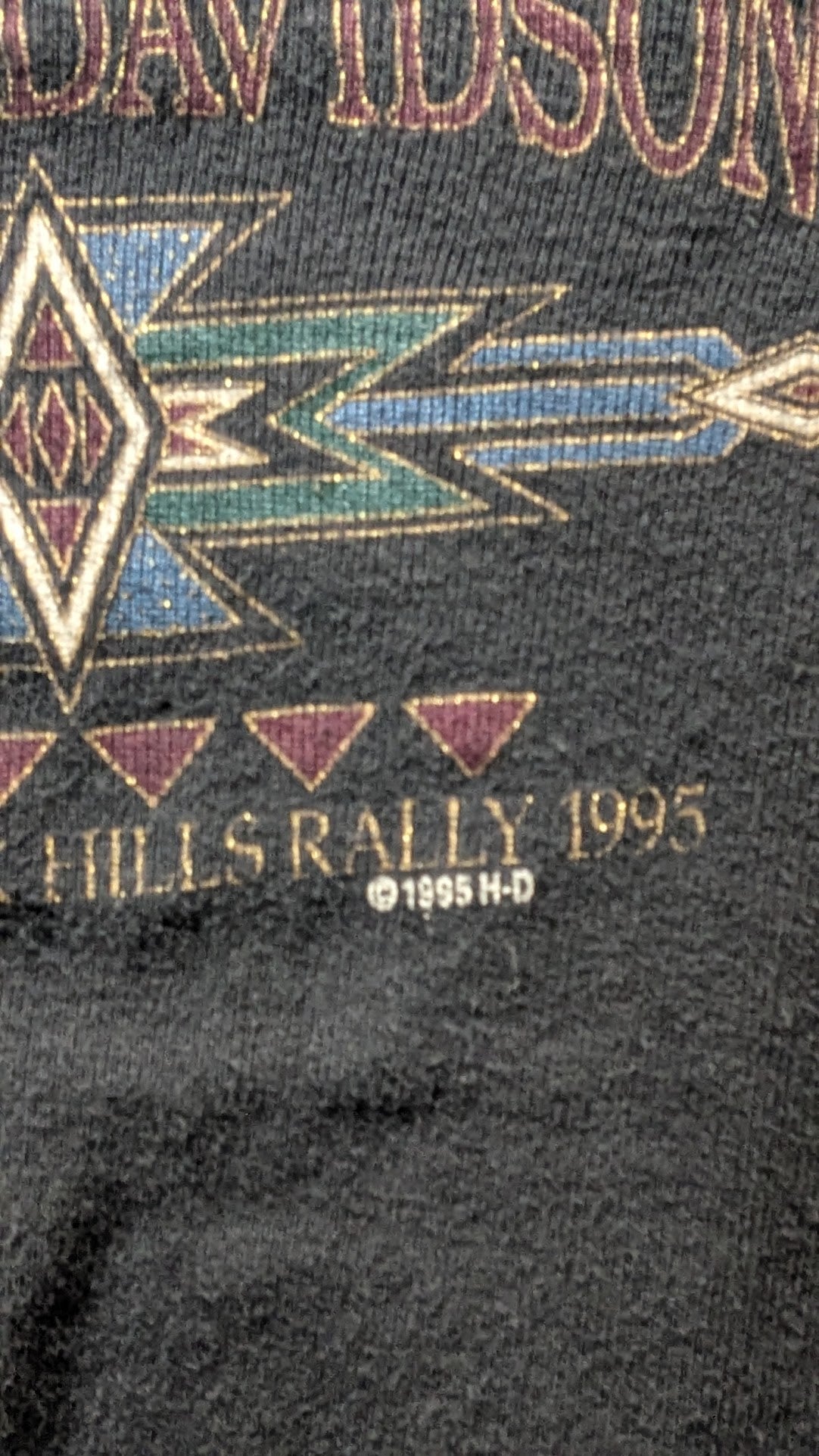 Vintage 1995 Harley-Davidson Sturgis Black Hills Rally Shirt XL Cropped