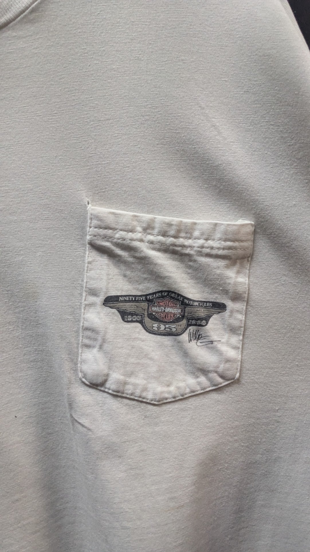 Vintage 1998 Harley Davidson 95th Anniversary T Shirt XL Pocket Tee 1903-1998