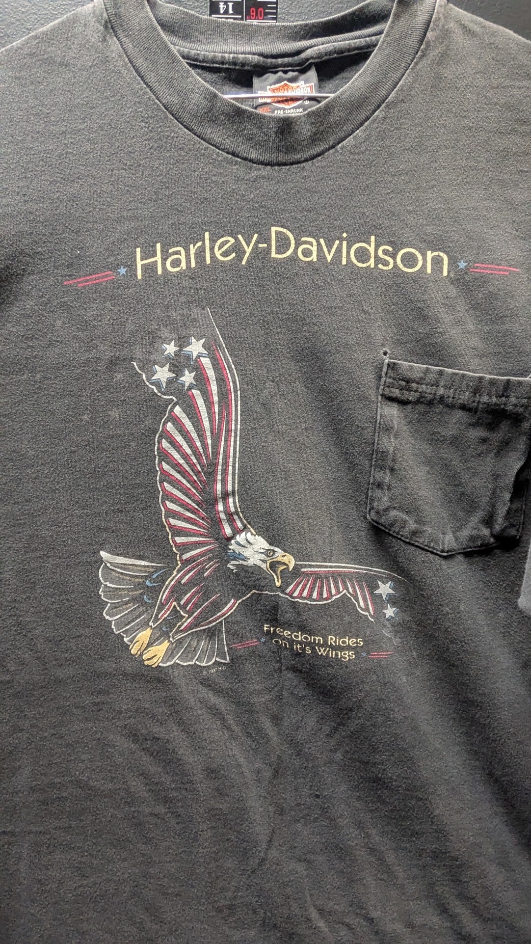 Vintage Harley-Davidson Eagle Pocket T-Shirt Men’s XXL Black Honolulu Hawaii