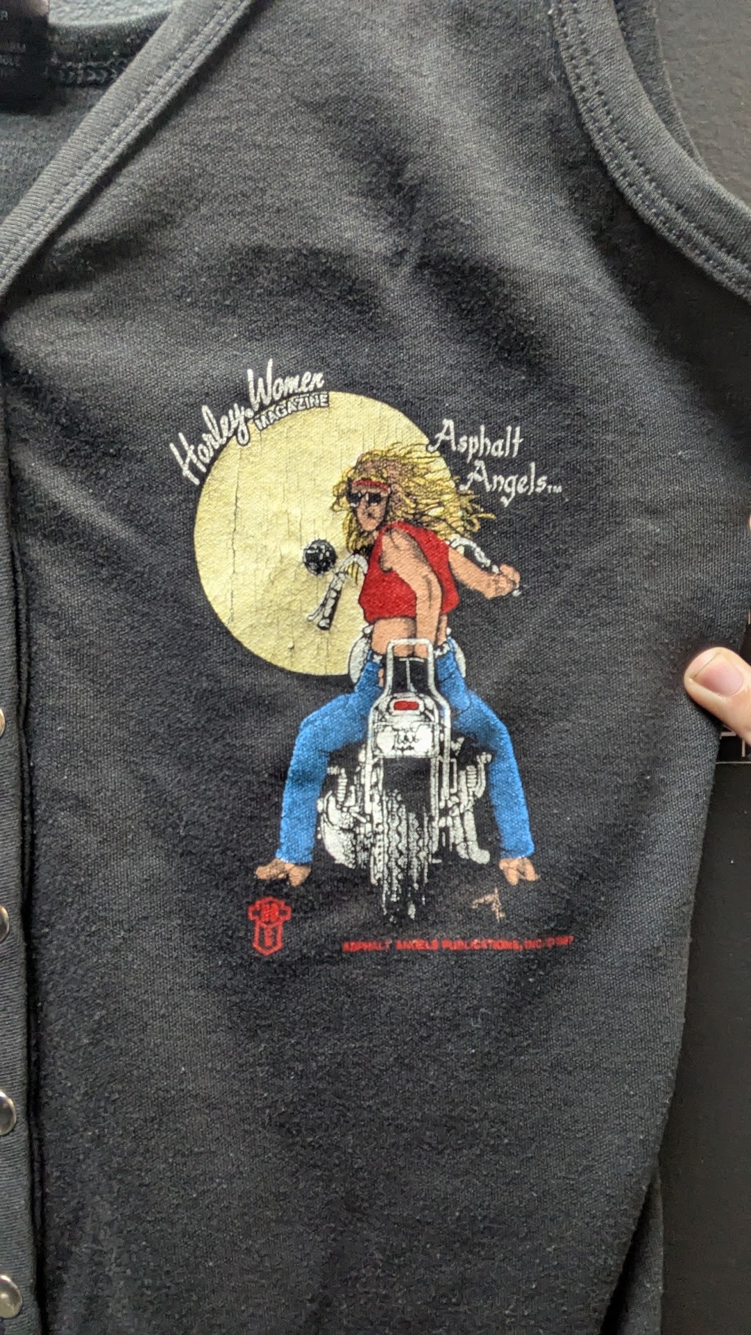 Vintage 1987 Harley Women Asphalt Angels 3d Emblem Women’s Large