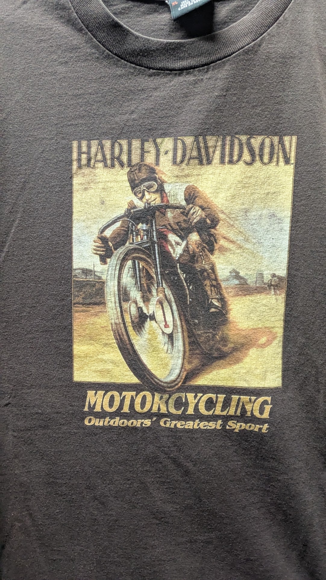 Vintage Y2K Harley-Davidson Las Vegas Motorcycling T-Shirt Men’s XL Brown USA