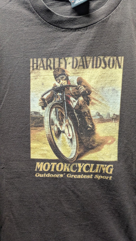 Vintage Y2K Harley-Davidson Las Vegas Motorcycling T-Shirt Men’s XL Brown USA