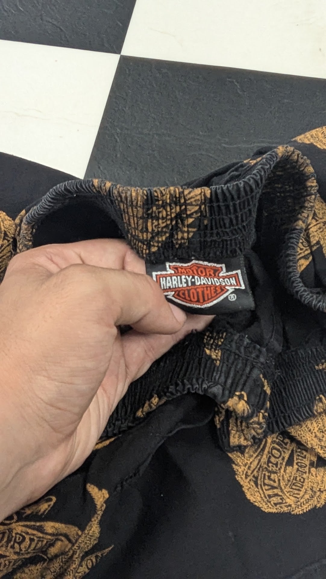 Vintage Harley-Davidson All-Over Eagle Print Lounge Shorts Men's M Made in USA