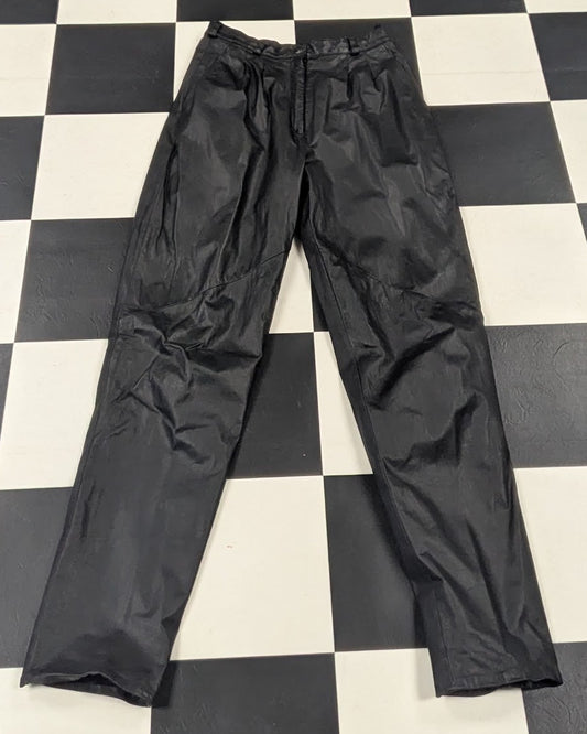 Vintage Black Leather Pants – Pelle Cuir – Made in Korea – Size 12