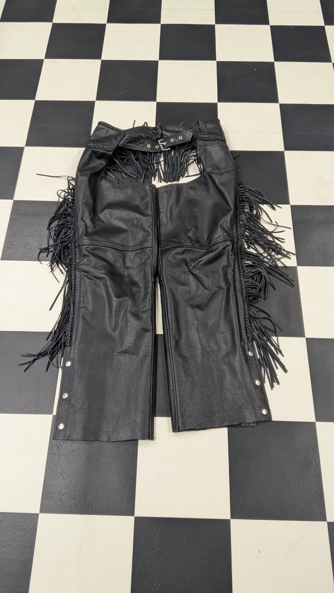Vintage Leather Gallery Leather Fringe Chaps – Size L