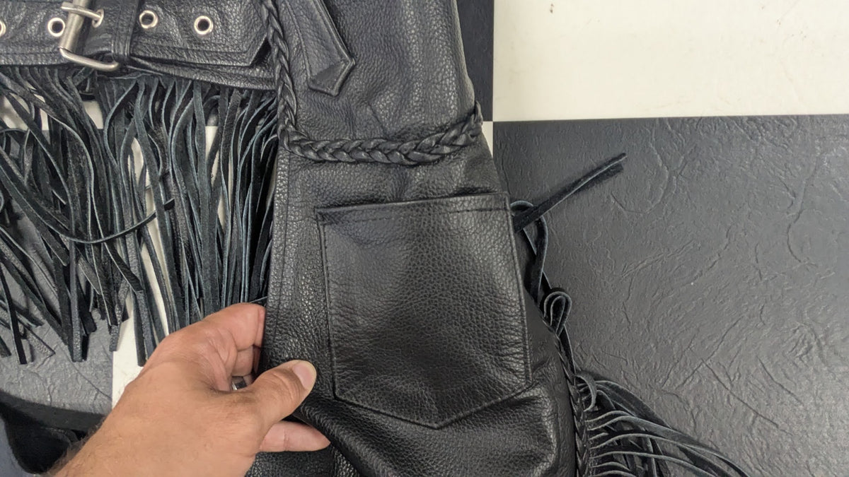 Vintage Leather Gallery Leather Fringe Chaps – Size L