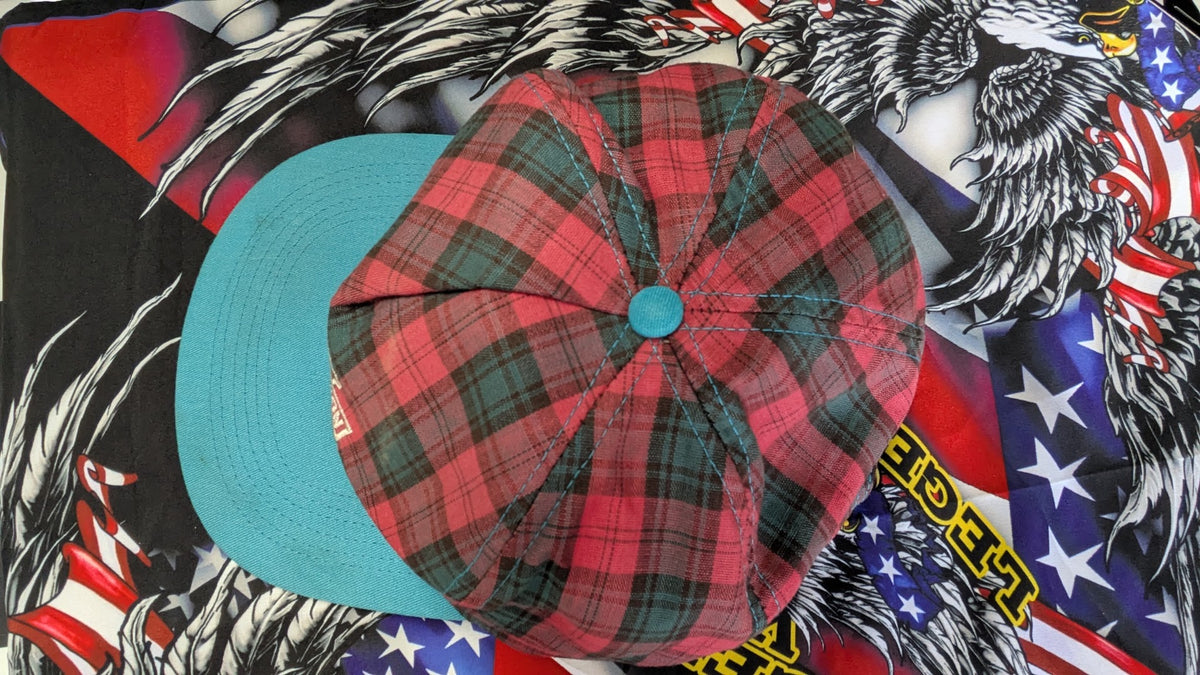 Vintage Harley-Davidson Red & Green Plaid Trucker/Flat Bill Cap – Adult