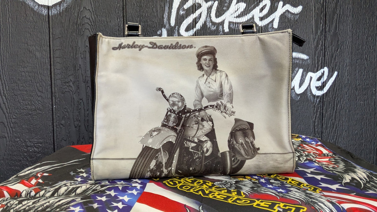 Vintage-Style Harley-Davidson Women's Motorcycle Shoulder Bag Purse Pin Up Retro