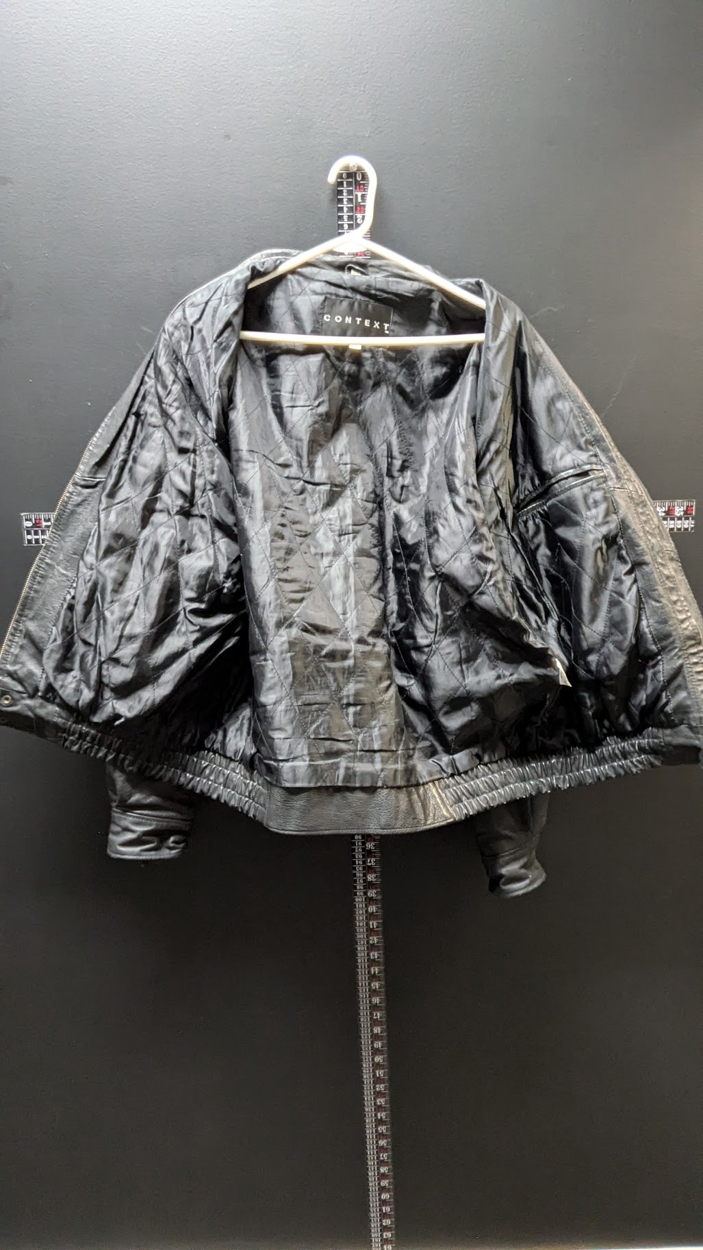 Vintage CONTEXT Black Genuine Leather Bomber Jacket – Men’s LT