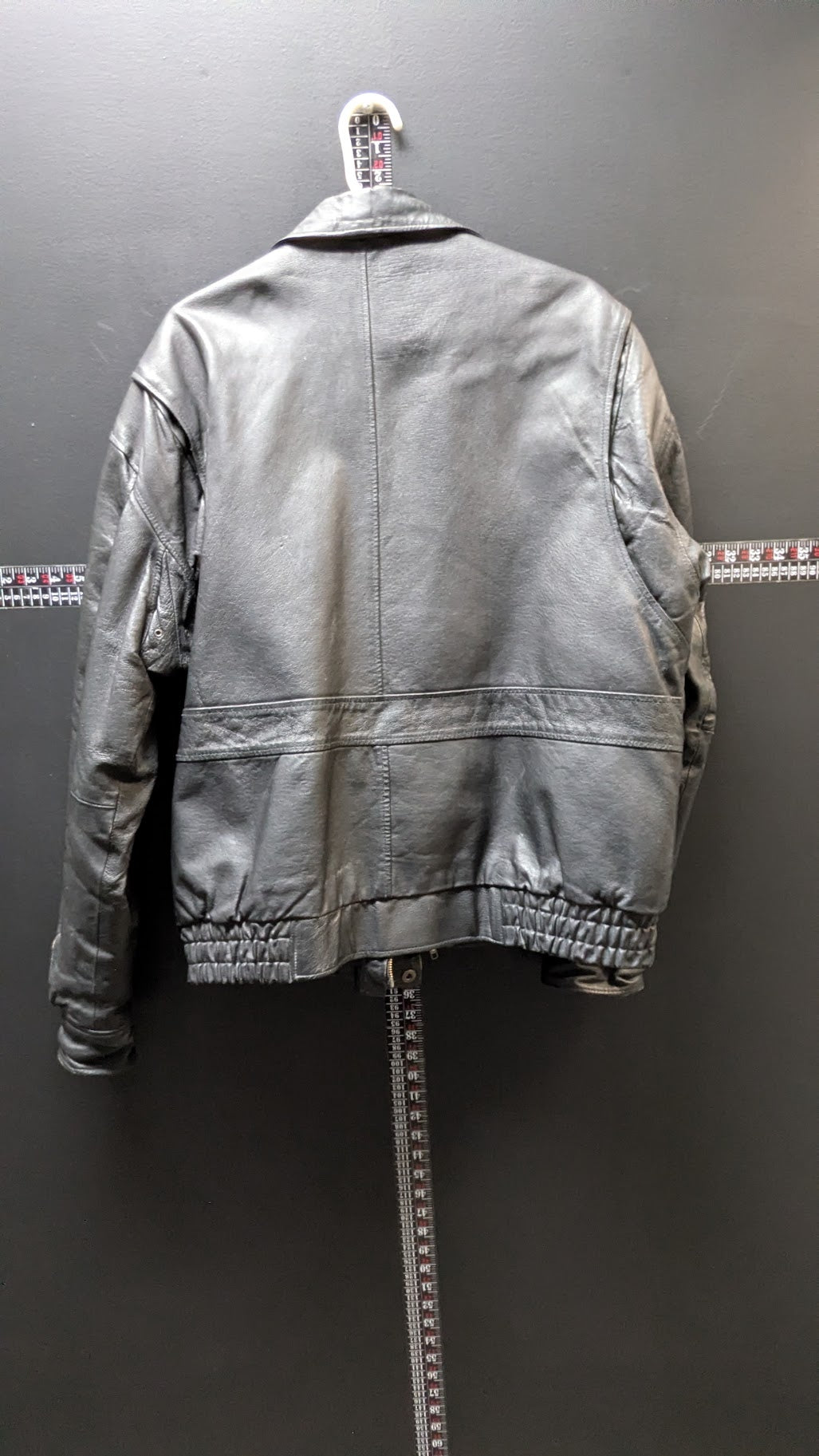 Vintage CONTEXT Black Genuine Leather Bomber Jacket – Men’s LT