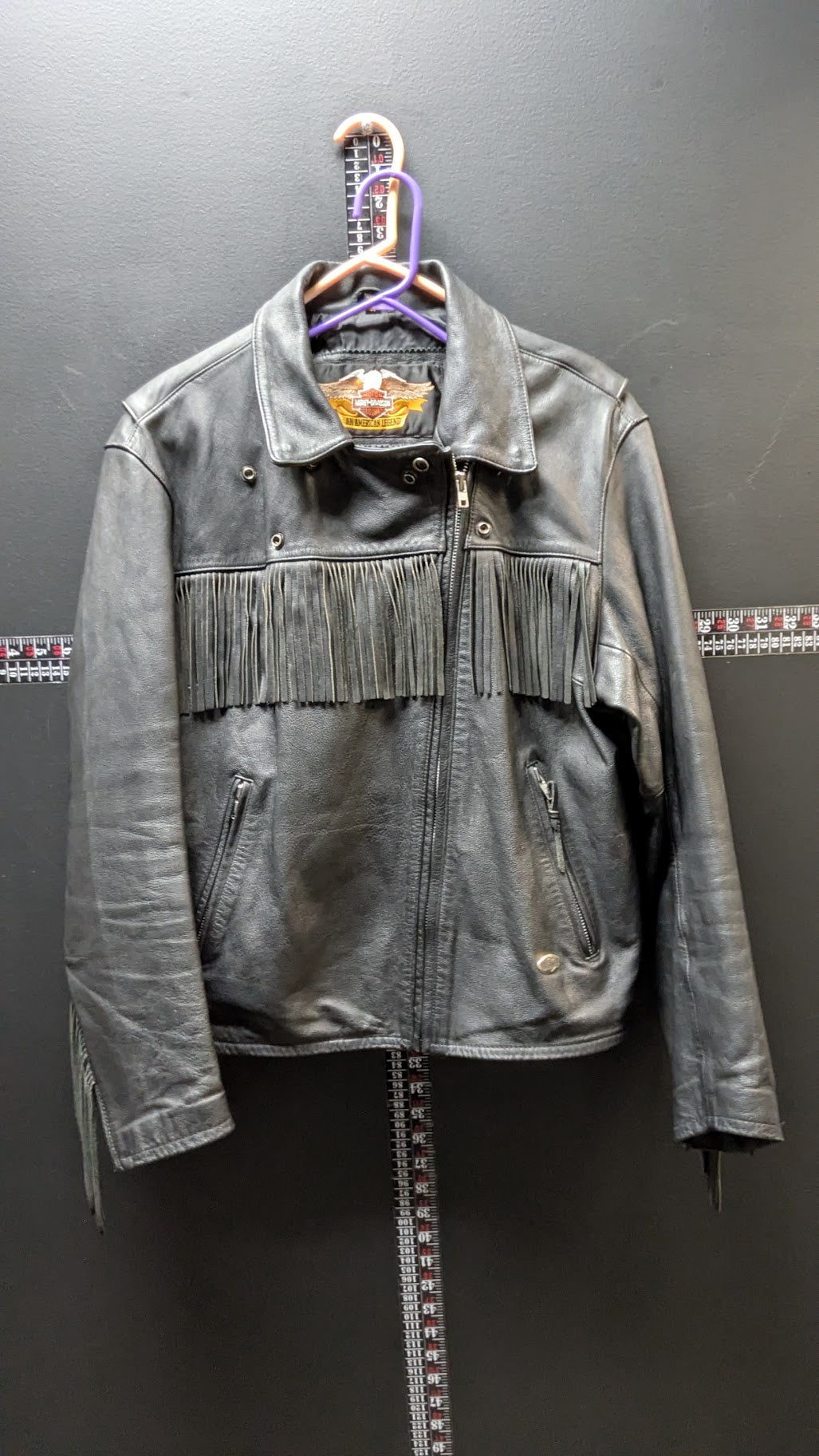 Vintage Harley-Davidson Women's Black Genuine Leather Fringe Jacket – XL