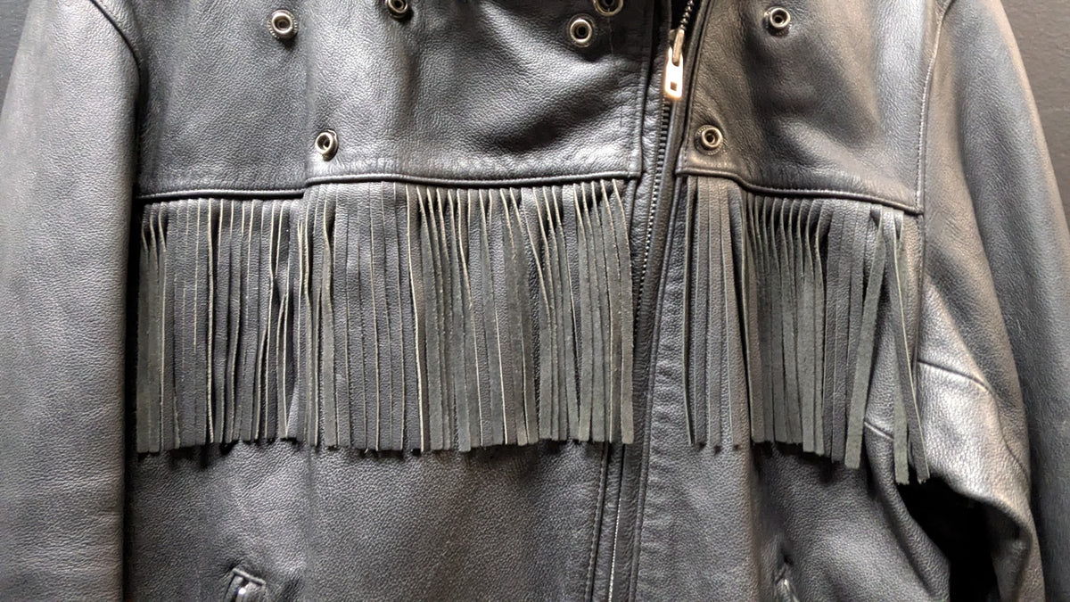 Vintage Harley-Davidson Women's Black Genuine Leather Fringe Jacket – XL