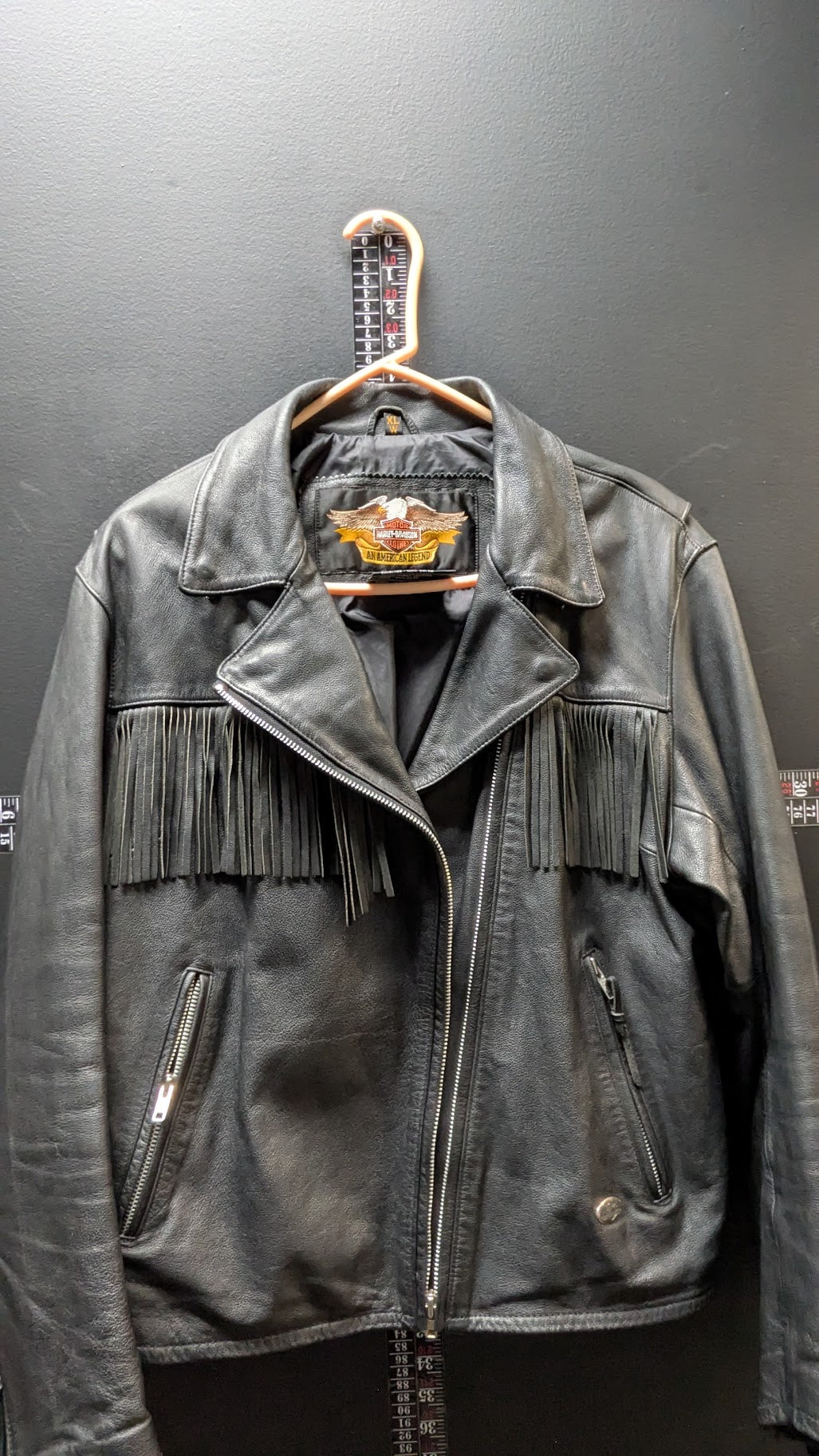 Vintage Harley-Davidson Women's Black Genuine Leather Fringe Jacket – XL