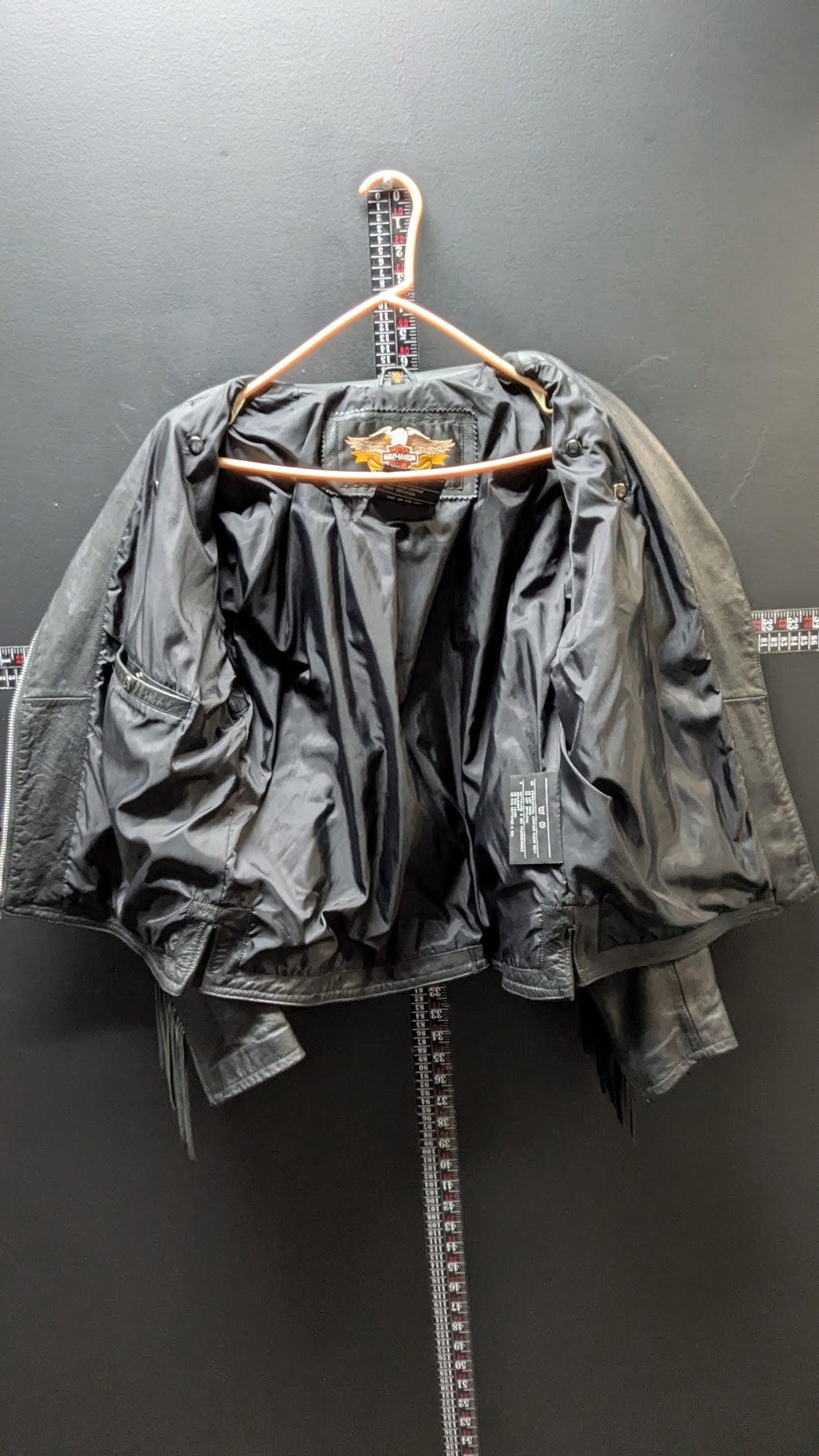Vintage Harley-Davidson Women's Black Genuine Leather Fringe Jacket – XL