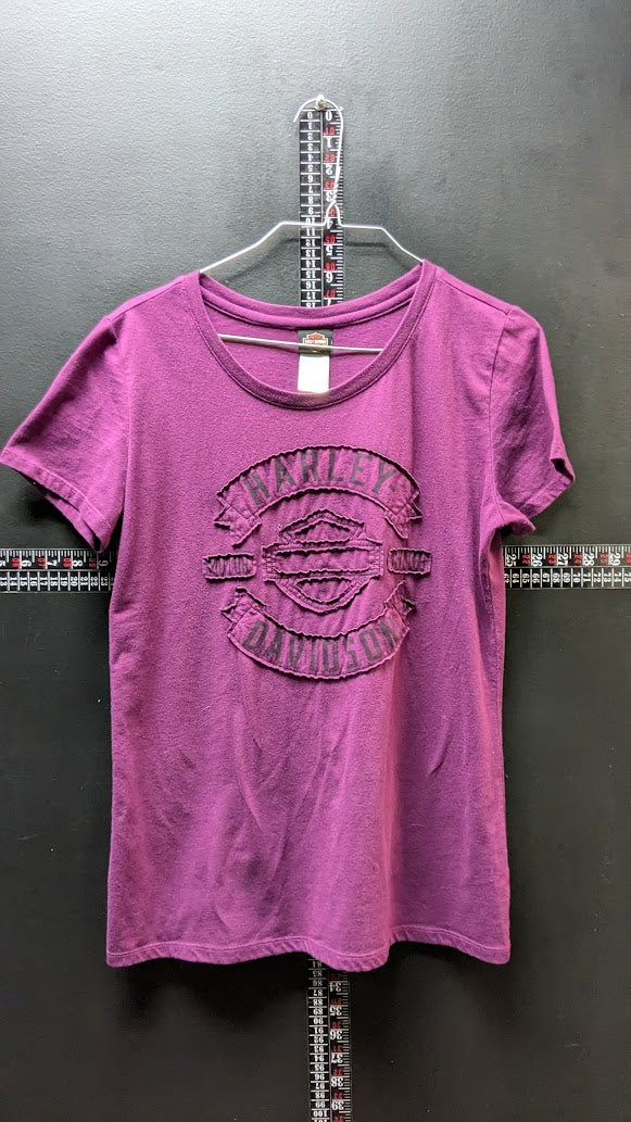 Harley-Davidson Women’s Large Purple Distressed Appliqué T-Shirt Ben Breece