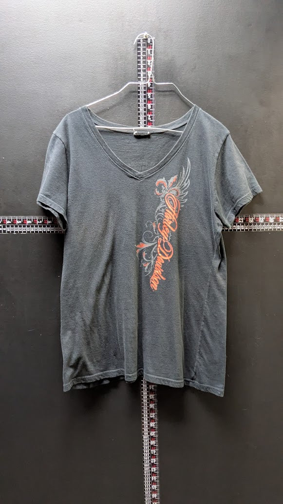 Harley-Davidson Women’s Black V-Neck T-Shirt Buckeye Harley-Davidson Dayton Ohio