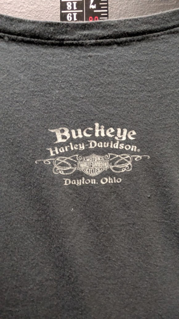 Harley-Davidson Women’s Black V-Neck T-Shirt Buckeye Harley-Davidson Dayton Ohio