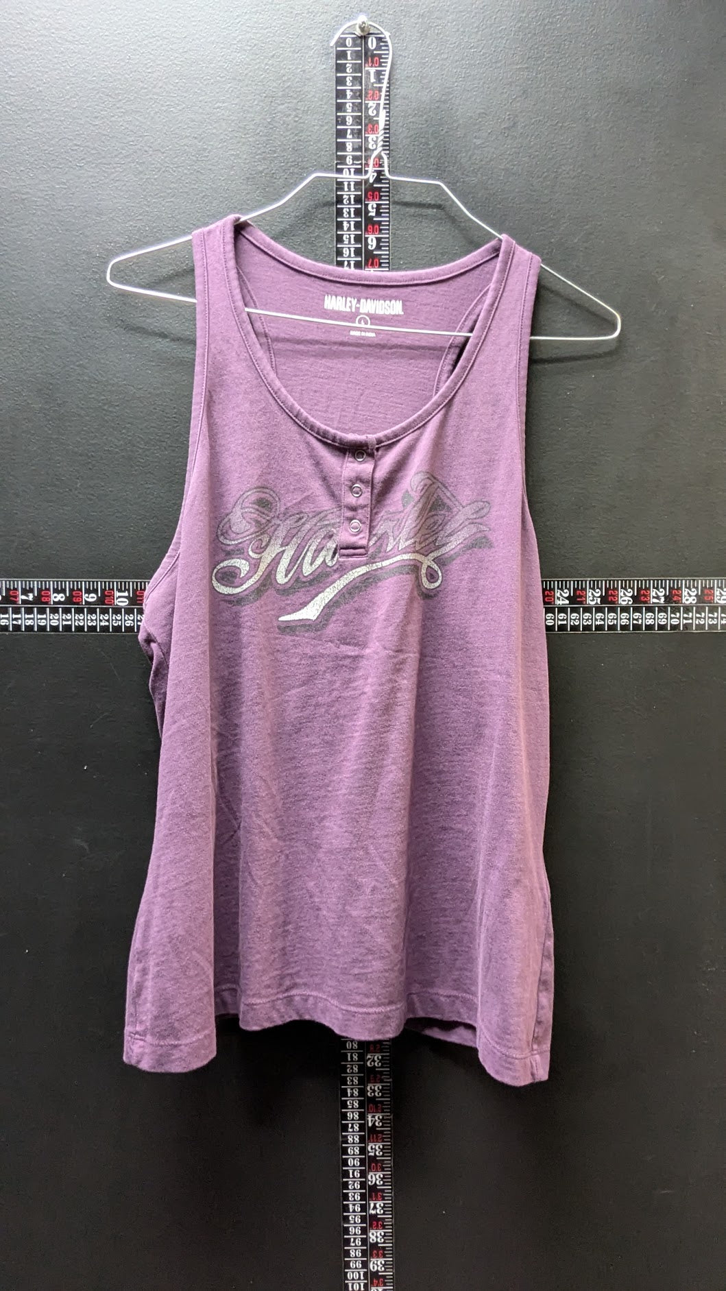 Harley-Davidson Purple Tank Top Women's Sleeveless Henley 100% Cotton Motorcycle
