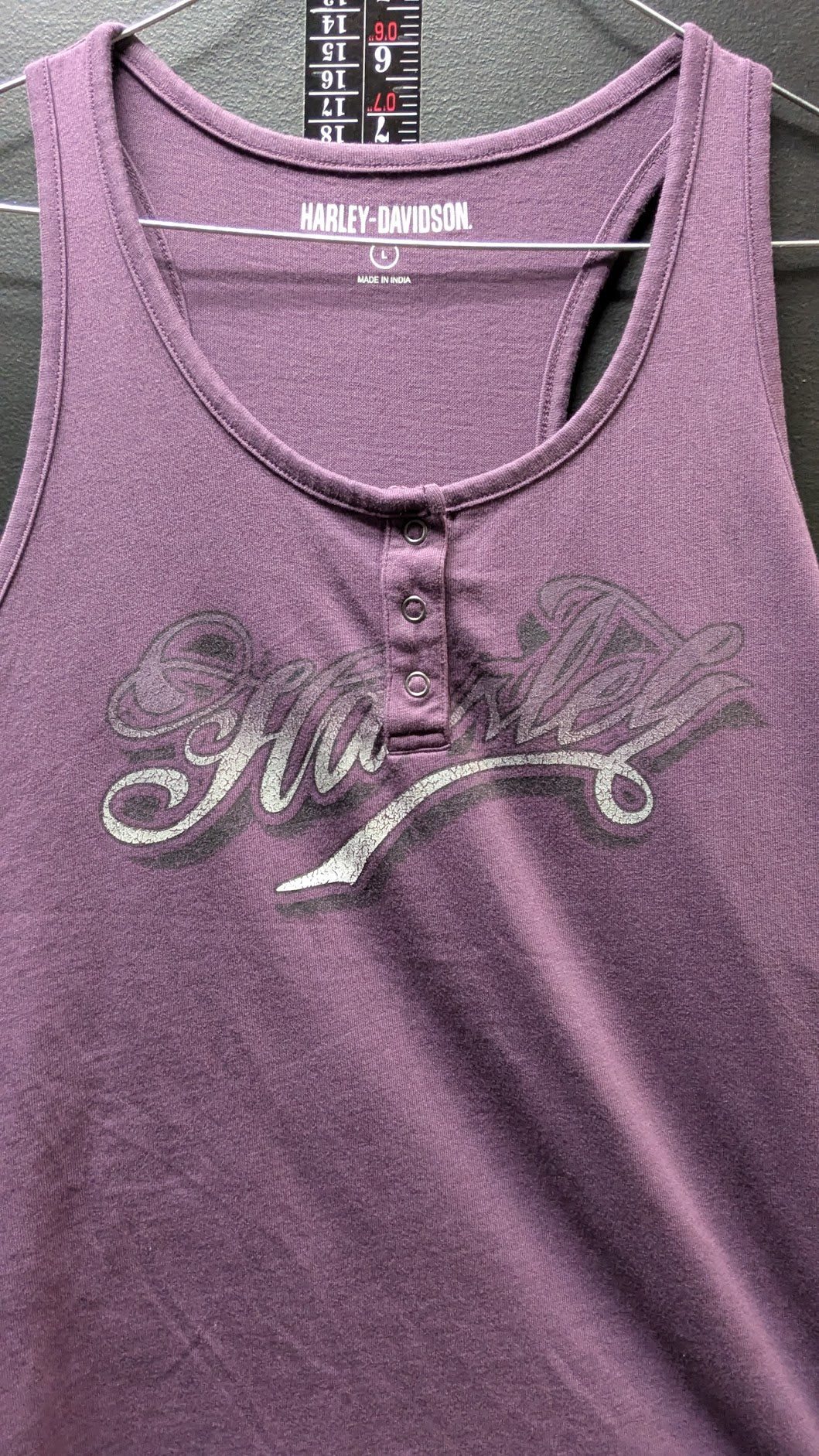 Harley-Davidson Purple Tank Top Women's Sleeveless Henley 100% Cotton Motorcycle