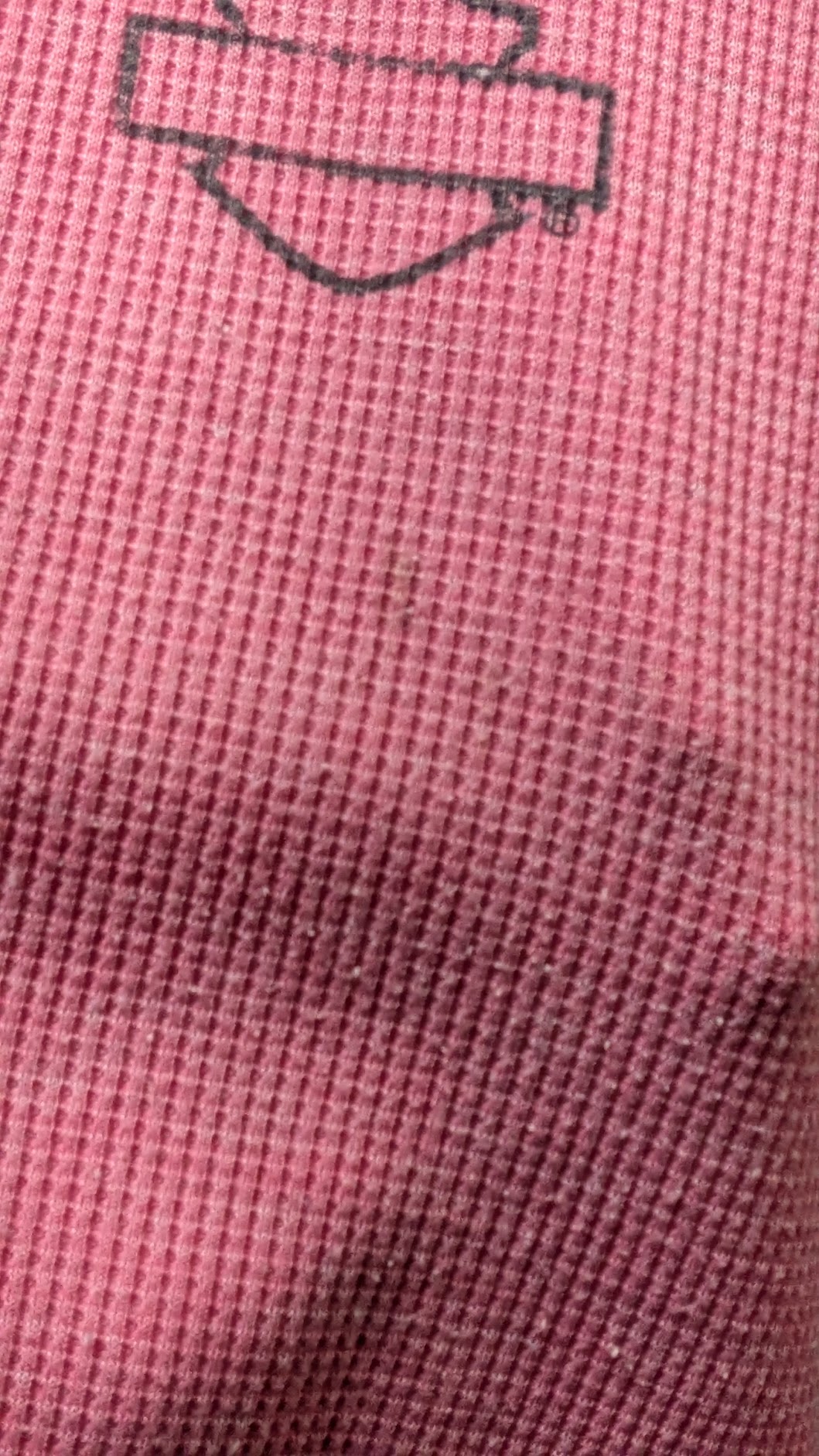 Harley Davidson Pink Gray Waffle Knit Henley Long Sleeve Shirt XL Womens Motorcycle