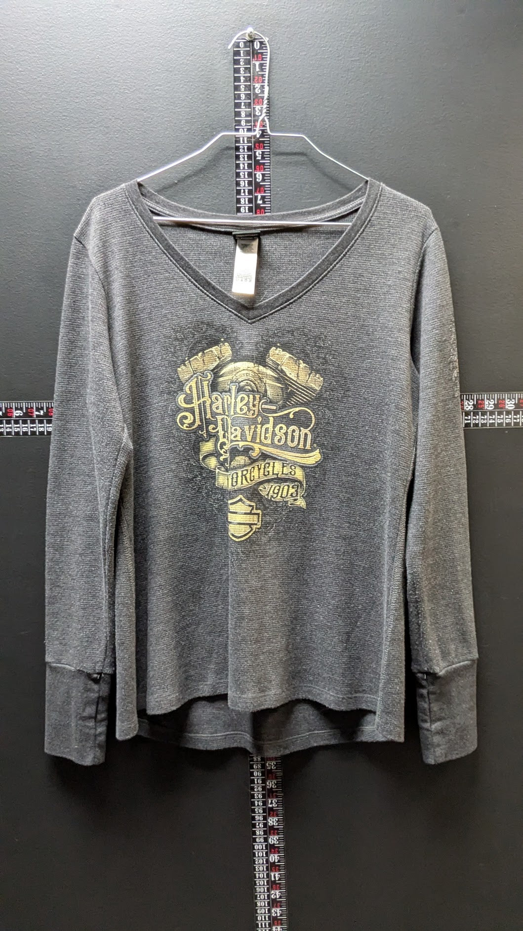 Vintage Harley Davidson Buckeye Dayton Ohio Long Sleeve Shirt L 1903 Thumb Hole