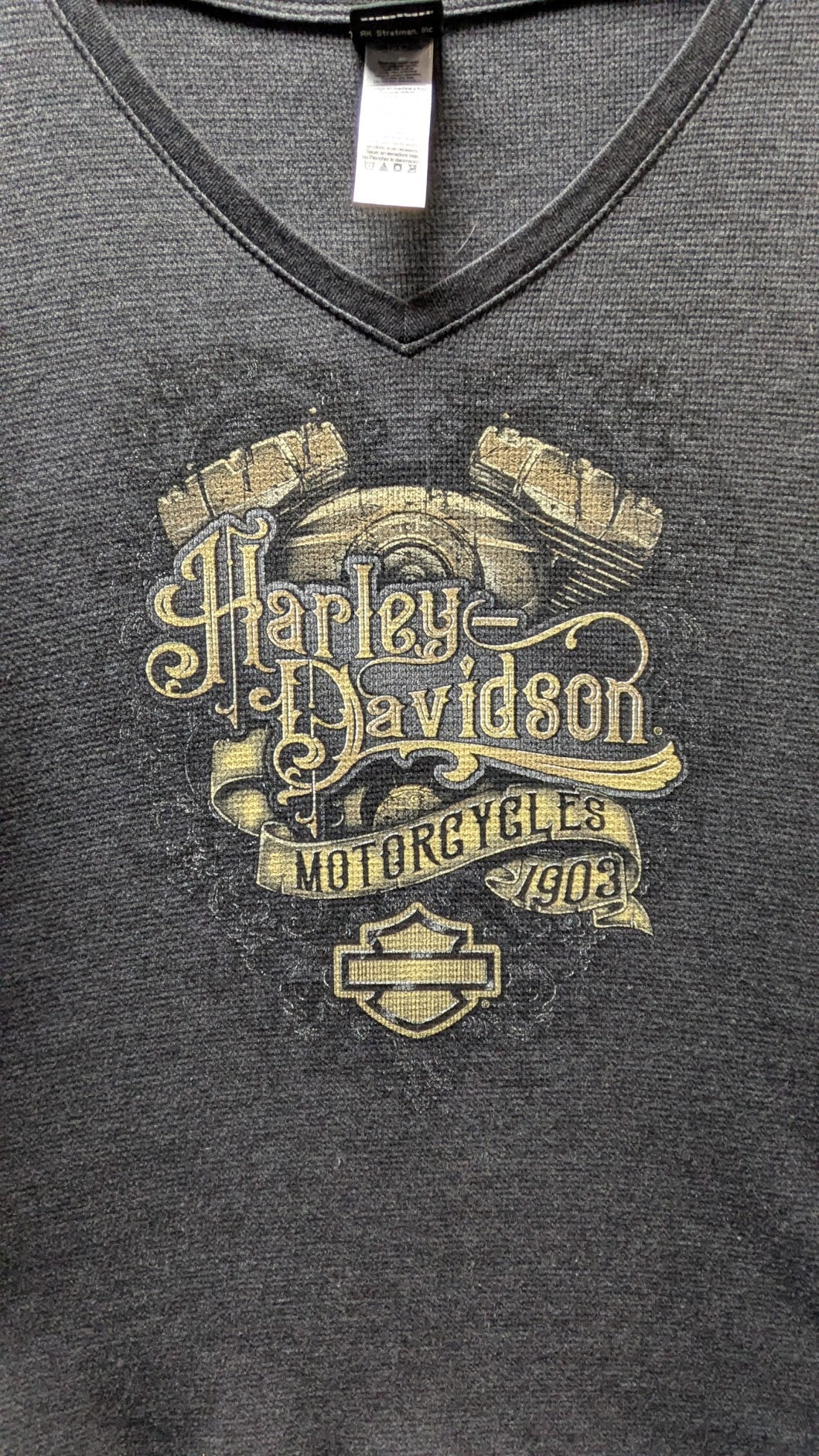 Vintage Harley Davidson Buckeye Dayton Ohio Long Sleeve Shirt L 1903 Thumb Hole