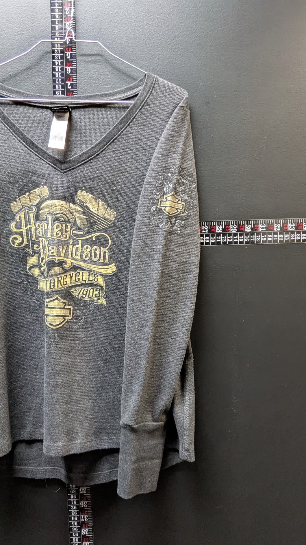 Vintage Harley Davidson Buckeye Dayton Ohio Long Sleeve Shirt L 1903 Thumb Hole