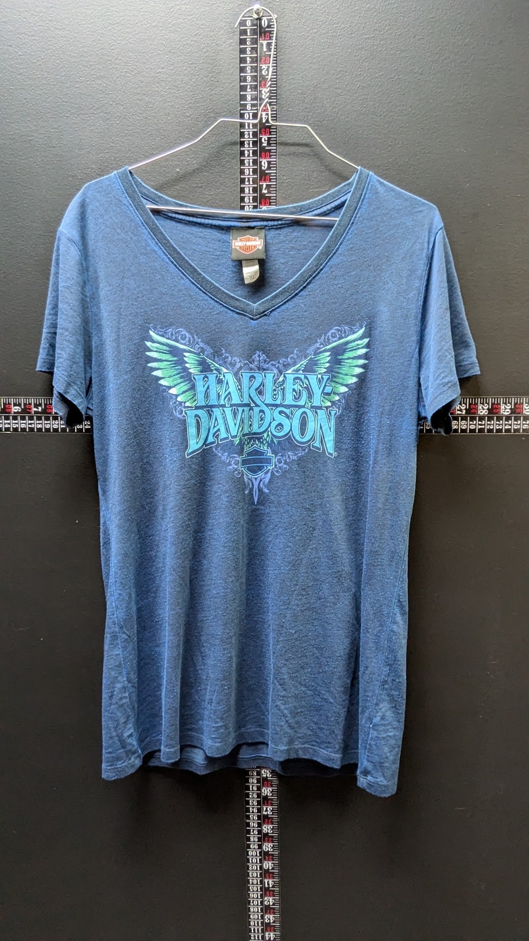 Harley-Davidson Women's XL Blue Wing Graphic V-Neck T-Shirt – Sturgis South Dakota