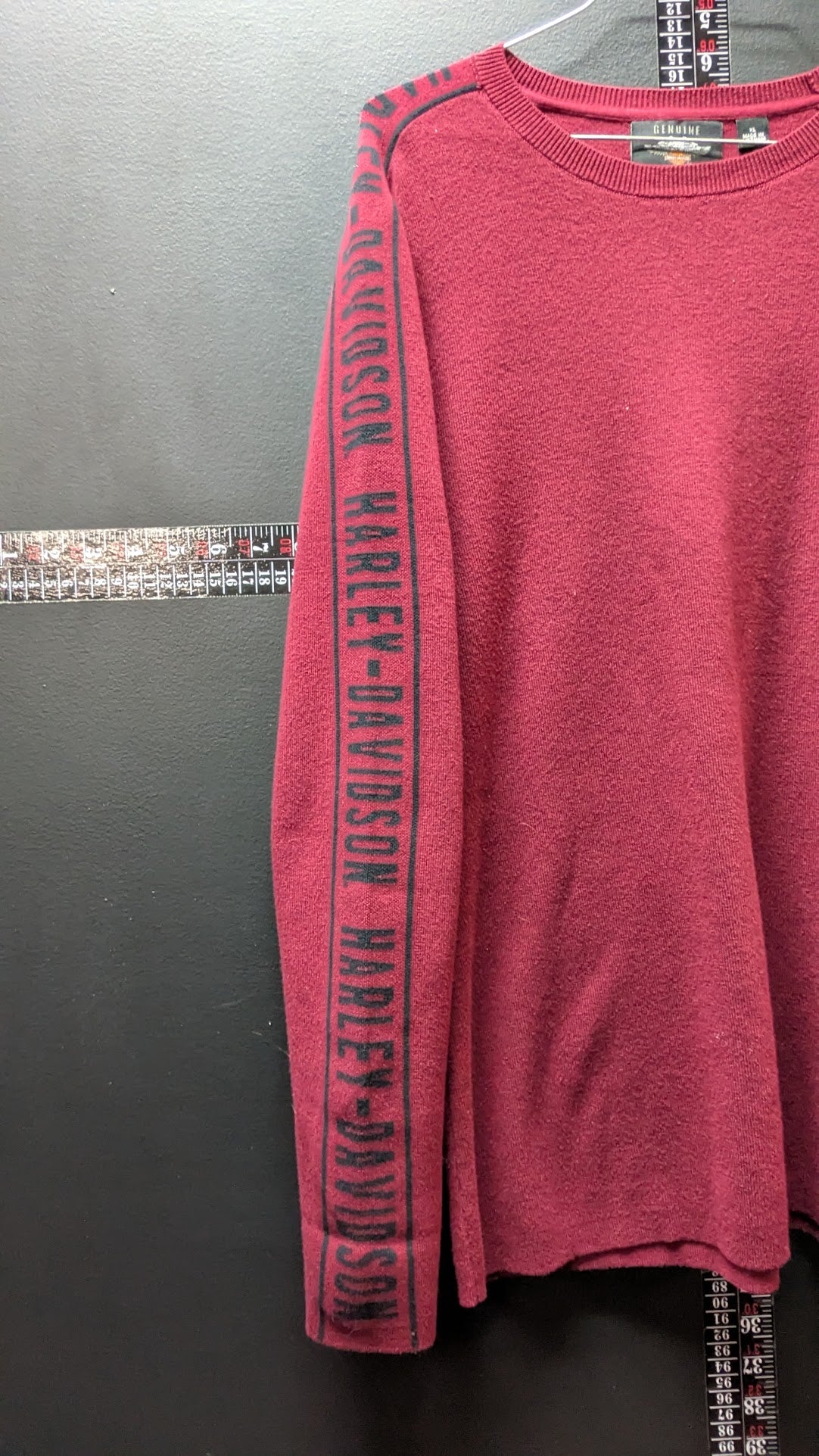 Harley-Davidson Genuine MotorClothes Burgundy Sweater XL Sleeve Logo