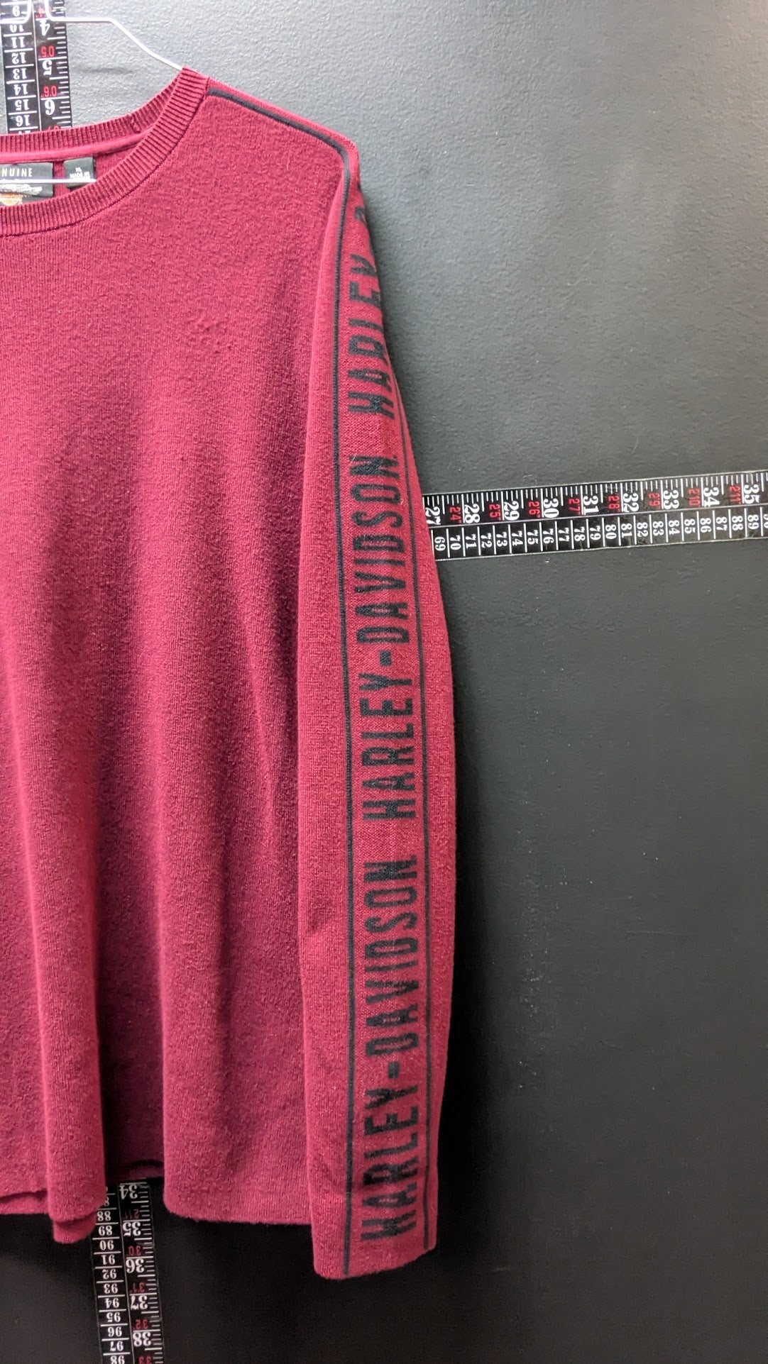 Harley-Davidson Genuine MotorClothes Burgundy Sweater XL Sleeve Logo