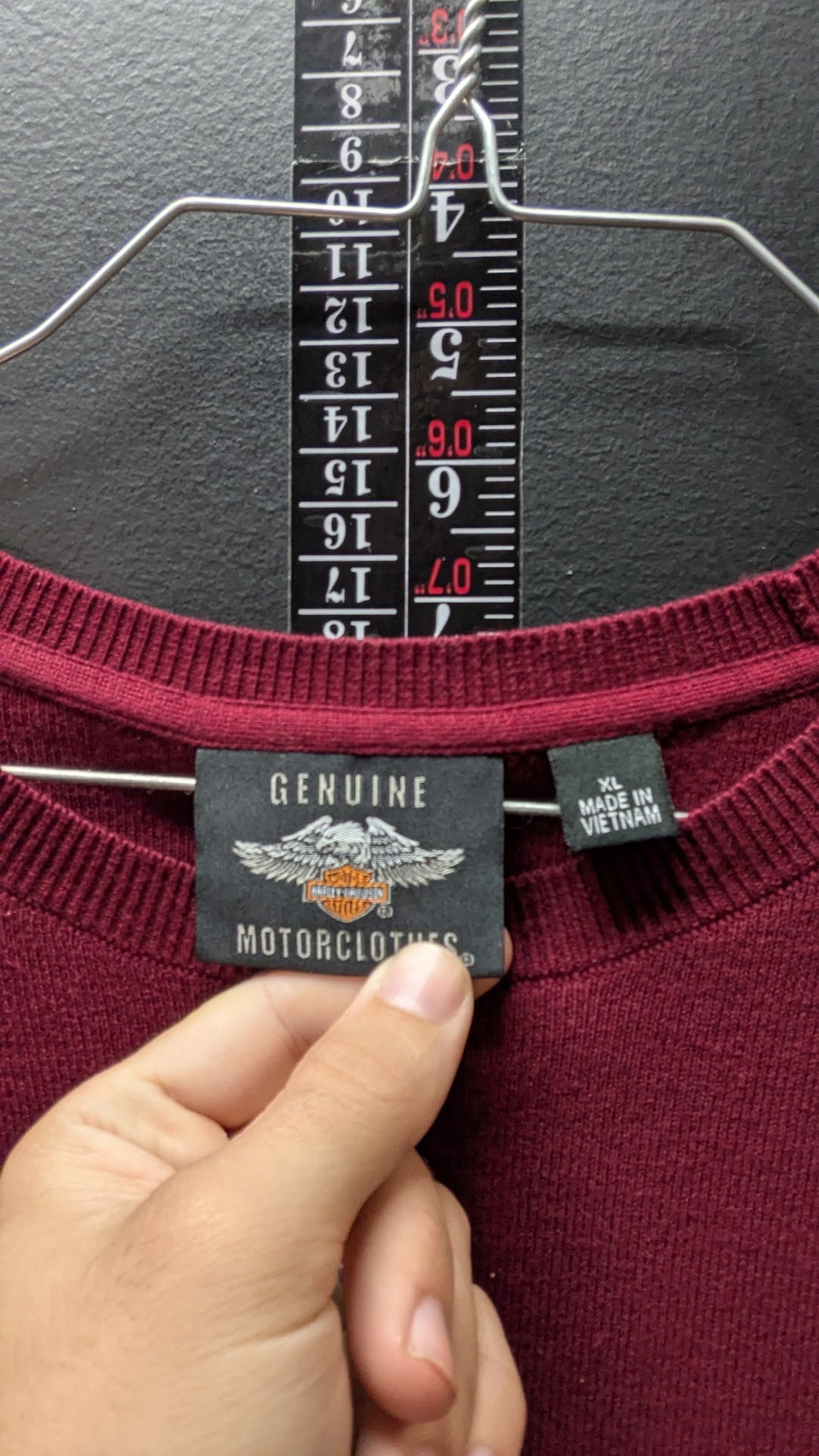 Harley-Davidson Genuine MotorClothes Burgundy Sweater XL Sleeve Logo
